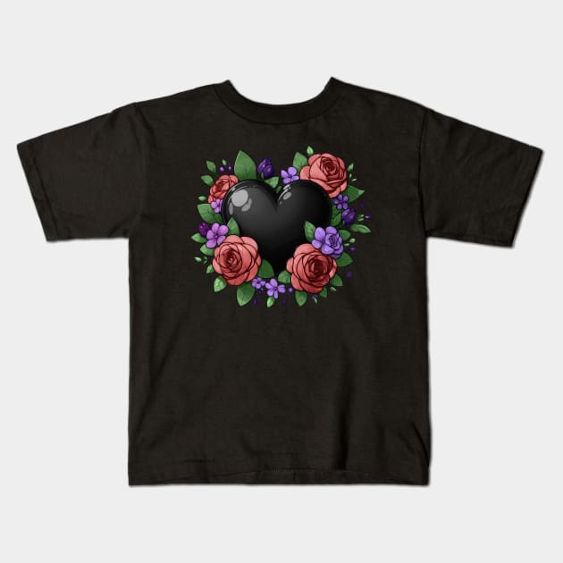 Heart with roses Kids T-Shirt by Shy Elf Designer